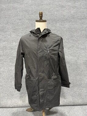 Michael Kors MK Womens Black Hooded Rain Jacket Parka Coat Size XS